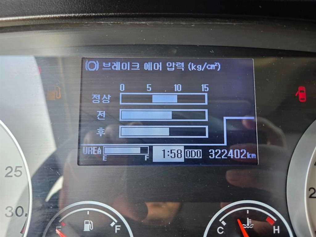 현대 메가트럭 5톤 냉동탑 2015년식 계기판 주행거리