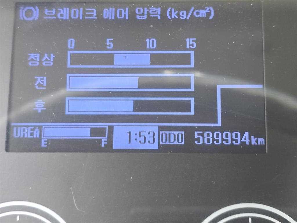 현대 메가트럭 5톤 윙바디 2015년식 계기판 에어 압력