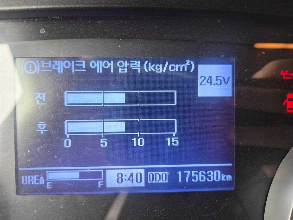 현대 메가트럭 5톤 윙바디 2020년식 계기판 주행거리