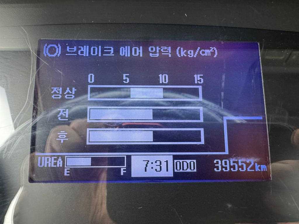 현대 메가트럭 7톤 탱크로리 2016년식 계기판 주행거리
